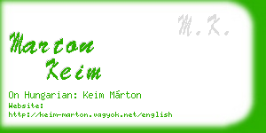 marton keim business card